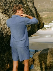 Chelsea Peers Blue Cotton Chambray Long Sleeve Shirt - Image 3 of 5