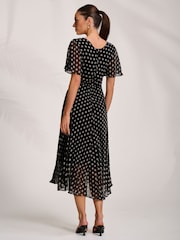 Jolie Moi Black Pleated Chiffon Maxi Dress - Image 2 of 6