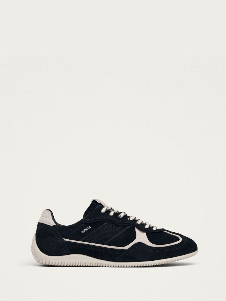 Alohas Black Tb.91 Suede Leather Trainers - Image 1 of 7