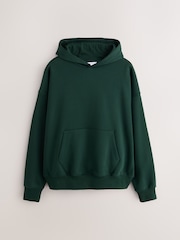 Dark Green Oversized Cotton Rich Hoodie - Image 1 of 3