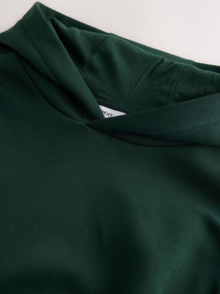 Dark Green Oversized Cotton Rich Hoodie - Image 3 of 3