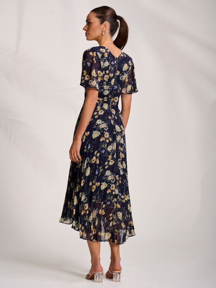 Jolie Moi Pleated Chiffon Maxi Dress - Imaginea 2 din 6 Jolie Moi Pleated Chiffon Maxi Dress - Imaginea 2 din 6