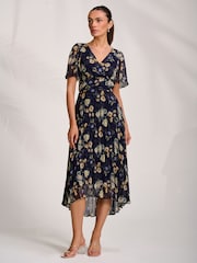 Jolie Moi Pleated Chiffon Maxi Dress - Imaginea 4 din 6