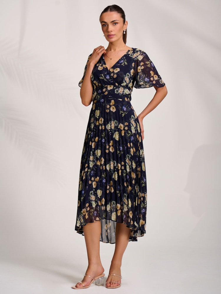 Jolie Moi Pleated Chiffon Maxi Dress - Imaginea 6 din 6 Jolie Moi Pleated Chiffon Maxi Dress - Imaginea 6 din 6