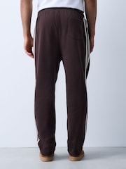 Chocolate Brown Straight Fit Side Stripe Joggers - Image 3 of 4