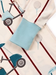 Chelsea Peers Natural Kids Dogs Caddy Stripe Print Long Pyjamas Set - Image 7 of 8