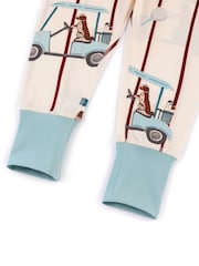 Chelsea Peers Natural Kids Dogs Caddy Stripe Print Long Pyjamas Set - Image 8 of 8