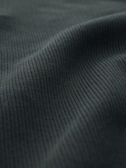 Pine Green N.Premium Smart Rib Textured Quarter Zip Sweat Top - Image 6 of 7