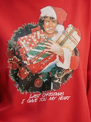 Red George Michael Licence Christmas Sweatshirt - Image 4 of 7