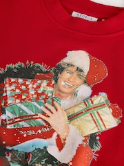 Red George Michael Licence Christmas Sweatshirt - Image 6 of 7