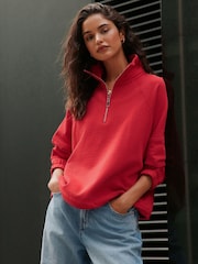 Red Quarter Zip Sweatshirt - Image 1 of 9