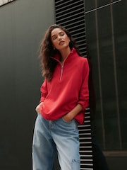 Red Quarter Zip Sweatshirt - Image 3 of 9