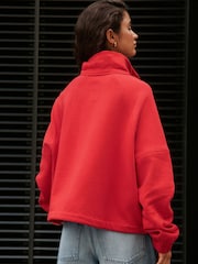 Red Quarter Zip Sweatshirt - Image 4 of 9