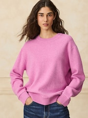 Pink Long Sleeve Crew Neck Cosy Knit Jumper - Image 3 of 8