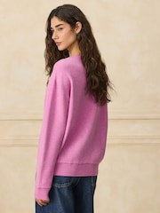 Pink Long Sleeve Crew Neck Cosy Knit Jumper - Image 4 of 8