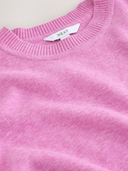 Pink Long Sleeve Crew Neck Cosy Knit Jumper - Image 7 of 8