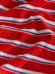 Red Velour Striped Rugby Top - Image 8 of 10