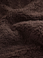 Chocolate Brown Sheepy Borg Zip Through Jacket - Image 7 of 7