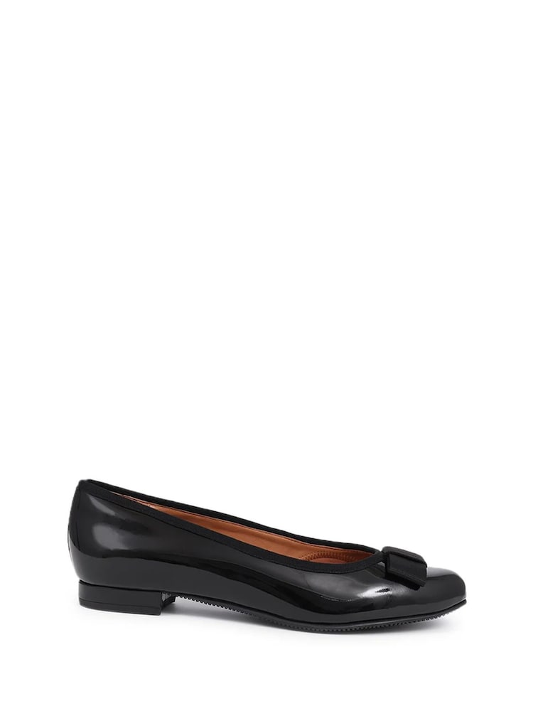 Jones Bootmaker Black Soleil Wide Leather Ballet Pumps - Image 1 of 5