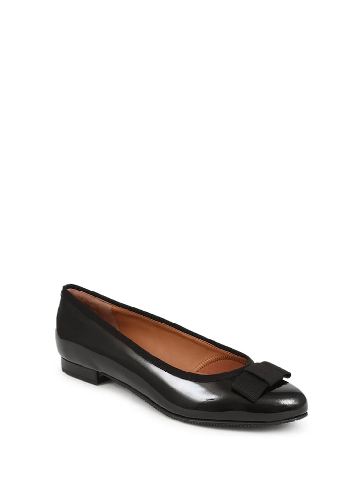 Jones Bootmaker Black Soleil Wide Leather Ballet Pumps - Image 2 of 5