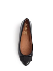 Jones Bootmaker Black Soleil Wide Leather Ballet Pumps - Image 4 of 5