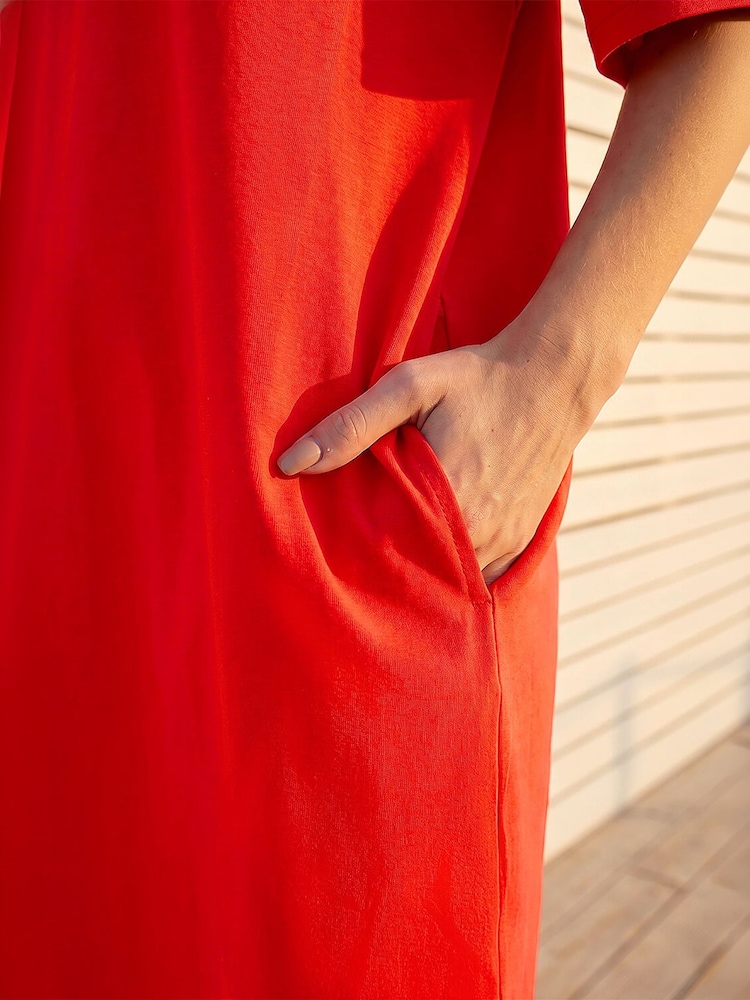Roman Red Jersey Stretch T-Shirt Dress - Image 4 of 4 Roman Red Jersey Stretch T-Shirt Dress - Image 4 of 4