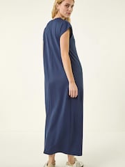 Roman Blue Button Detail Midi Dress - Image 3 of 5