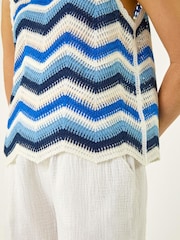 Roman Zig Zag Stripe Crochet Knit Vest - 画像 5 / 5