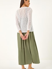 Roman White Light Weight Stitch Cardigan - Image 3 of 5