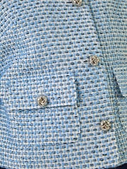 Roman Blue Single Breasted Boucle Jacket - Image 5 of 5