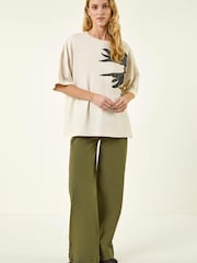 Roman White Oversized Cotton Print Tunic Top - Image 2 of 5