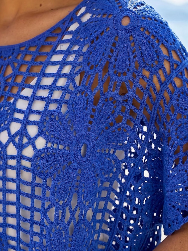Haut Roman en maille au crochet Fleuri - Image 4 de 4