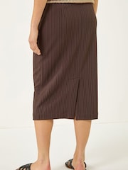 Roman Brown Textured Chevron Stretch Skirt - Image 2 of 5