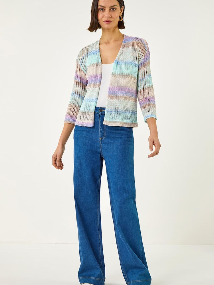 Roman Blue Ombre Longline Knit Cardigan - Image 1 of 5