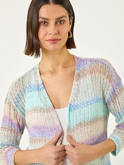 Roman Blue Ombre Longline Knit Cardigan - Image 2 of 5