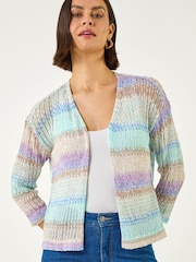Roman Blue Ombre Longline Knit Cardigan - Image 4 of 5