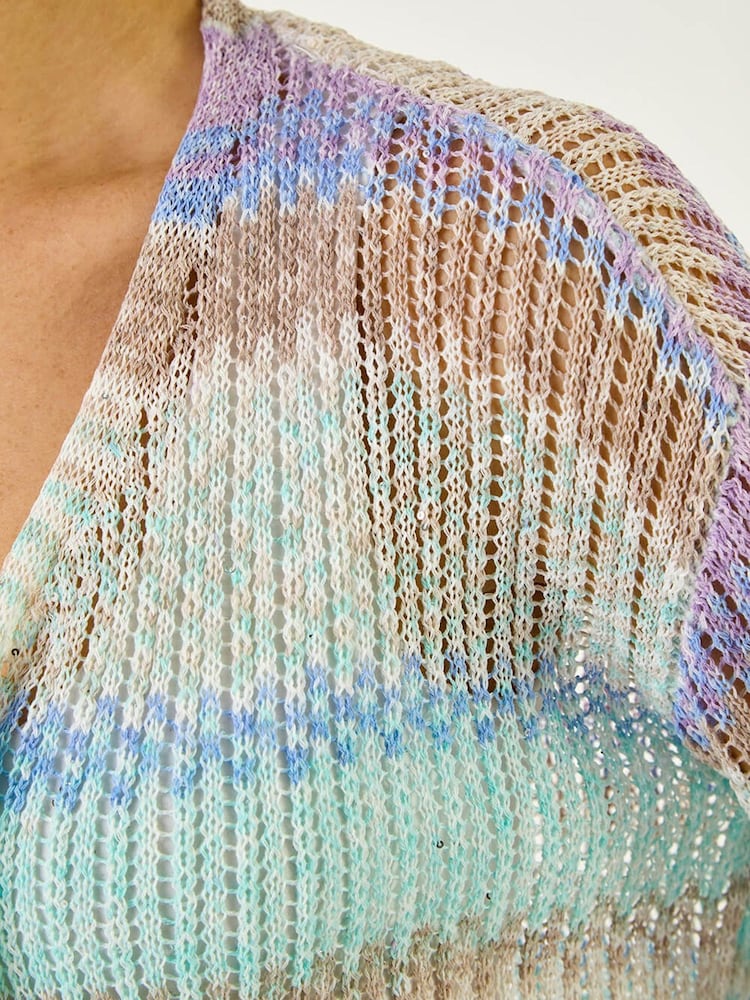 Roman Ombre Longline Knit Cardigan - Afbeelding 6 van 6 Roman Ombre Longline Knit Cardigan - Afbeelding 6 van 6