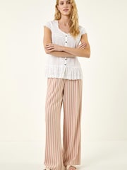 Roman White Broidery Hem Blouse - Image 2 of 5