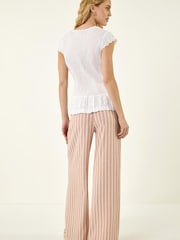 Roman White Broidery Hem Blouse - Image 3 of 5