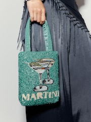 Green Martini Embellished Hand Held Bag - Image 1 of 10