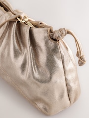 Metallic Suede Ruched Clutch Bag - Image 4 of 5