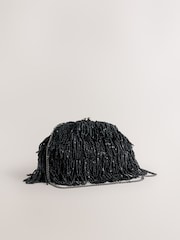 Black Embellished Fringe Clutch Bag - Image 3 of 7