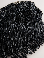 Black Embellished Fringe Clutch Bag - Image 6 of 7