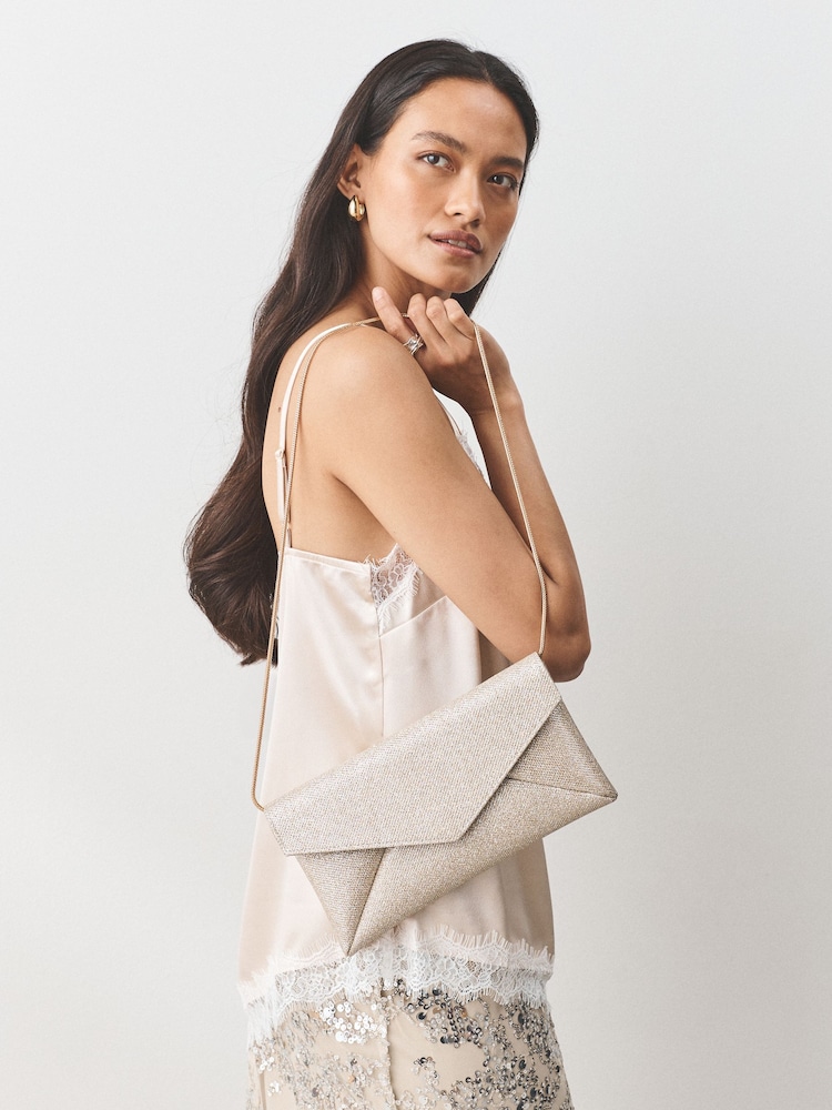 Silver Envelope Clutch Bag - Image 2 of 9