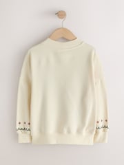 Ecru Embroidered Detail Sweatshirt (3-16yrs) - Image 2 of 4