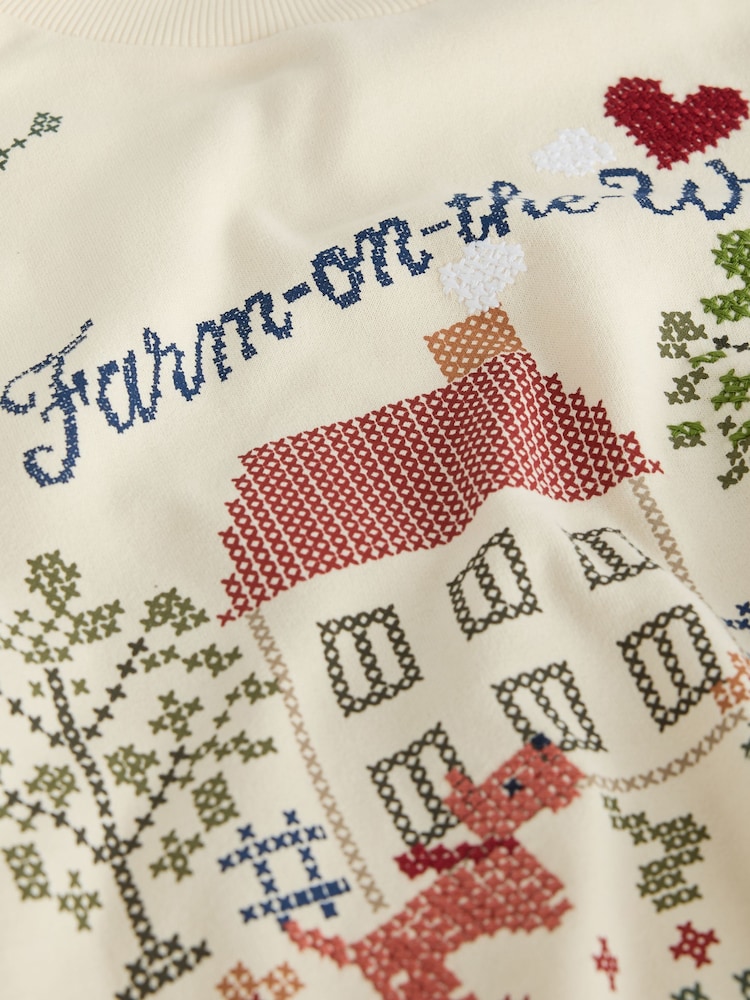 Ecru Embroidered Detail Sweatshirt (3-16yrs) - Image 4 of 4