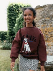 Chocolate Brown Dalmation Sweatshirt (3-16yrs) - Image 1 of 5