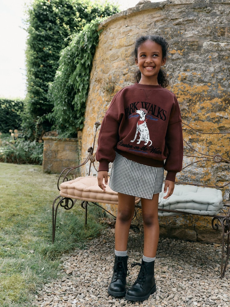 Chocolate Brown Dalmation Sweatshirt (3-16yrs) - Image 2 of 5 Chocolate Brown Dalmation Sweatshirt (3-16yrs) - Image 2 of 5