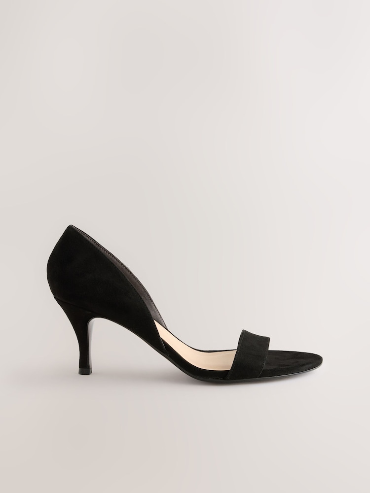 Black Forever Comfort® Two Part Heeled Sandals - Image 1 of 5