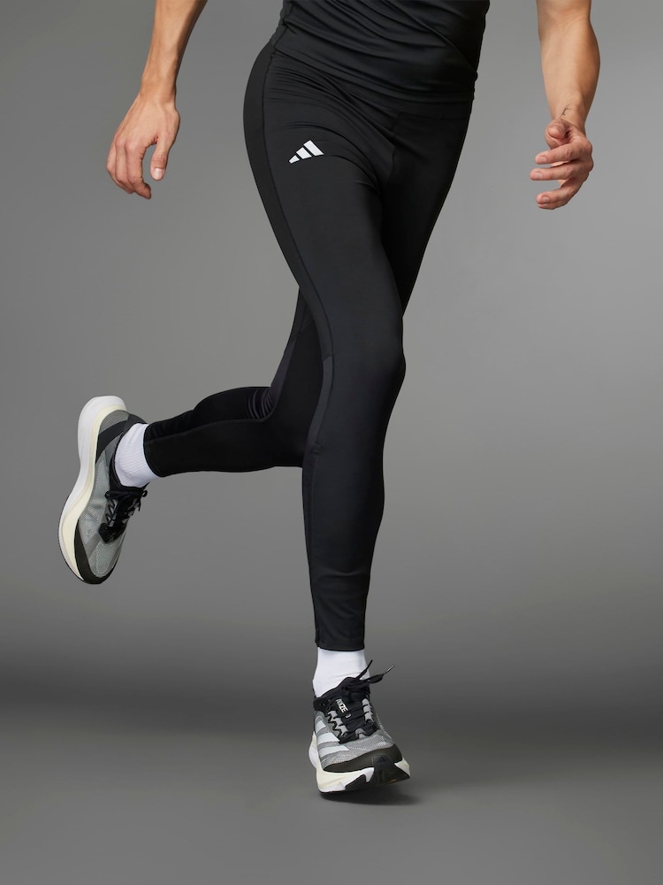 adidas Black Adizero Essentials Running Long Tights - Image 1 of 11 adidas Black Adizero Essentials Running Long Tights - Image 1 of 11